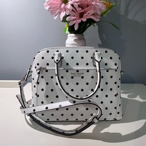 Kate Spade black and white polka dot handbag.
